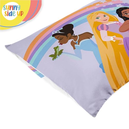 Disney Princess 2 Pack Reversible Pillowcases 20x30 Inch - Super Soft Microfiber Pillow Covers, Moana, Belle, Rapunzel, Aurora, Jasmine & Tiana, Machine Washable Kids Bedding (Officially Licensed) - color: Multi - Princess