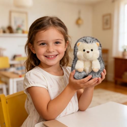 Ditucu Palm-Sized Hedgehog Stuffed Animals Cute Soft Plush Doll Small Plushies Toys Gifts for Kids Grey 6 inch - style: Hedgehog