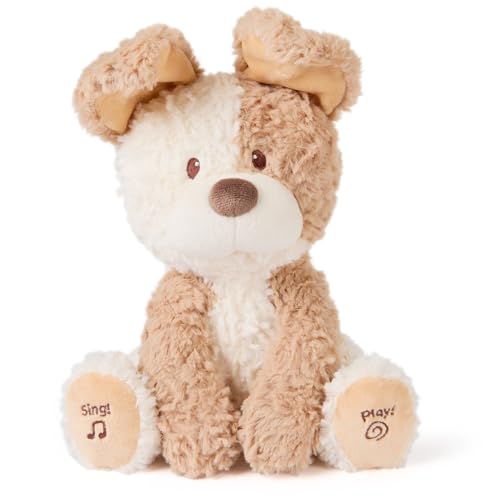 GUND Baby Peeki Puppy 12-Inch Interactive Animated Musical Plush for Babies | Talking Puppy Dog with Movements, Musical Toy Teaches Cause and Effect, Sensory Toy Promotes Self-Soothing and Tactile Play - style: Peeki
