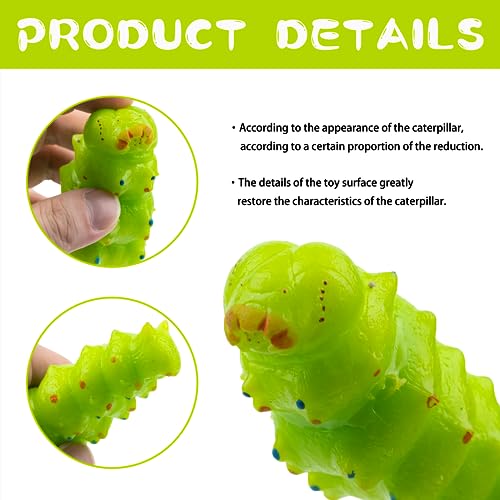 Soft Rubber Squishy Caterpillar Toy, TPR Super Stretch Caterpillar Toy for Kids, Squeeze Toys, Perfect for Gifts, Party Favors, and School Projects - style: Caterpillar