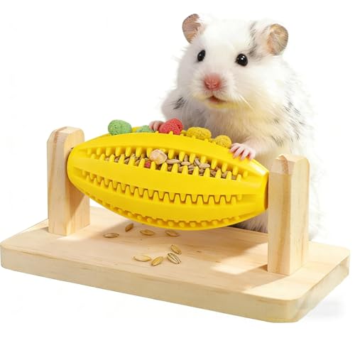 Hamster Enrichment Toys, Guinea Pig Rotating Foraging Toys Interactive Feed Game for Boredom, Food Hide Treat Dispenser Toys for Rat, Small Animal Cage Accessories for Syrian & Dwarf Hamsters