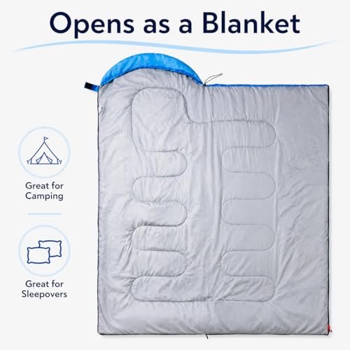 Sleeping Bags for Adults & Kids, Lightweight Camping Sleeping Bag | Waterproof Backpacking Sleeping Bag for Girls, Boys & Teens, Warm 3-Season Design for Hiking, Camping & Outdoor Travel - color: 4.4lb-Blue