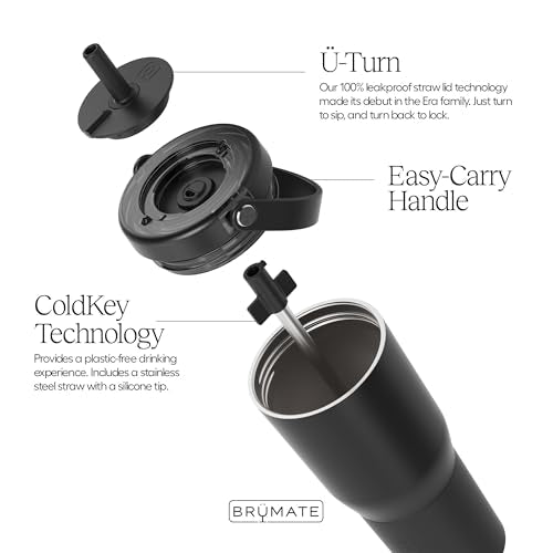 BrüMate Resa 25oz 100% Leakproof Travel Tumbler with Handle & Straw | Flexible SoftSip Straw | Silicone Sleeve for Durability | Stainless Steel | Cup Holder & Travel Friendly Water Bottle | (Guava) - color: Guava, size: 25 oz