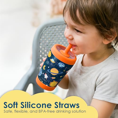 SANDJEST Outer Space Insulated Sippy Tumbler 12 Oz, Gift for Birthday, Christmas & Back to School - color: Outer Space 2