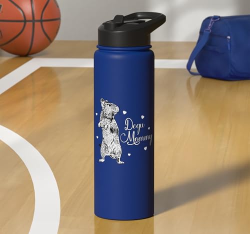 Rodent lovers - Degu Mommy Stainless Steel Insulated Water Bottle - color: Royal Blue