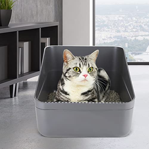 Sfozstra Small Cat Litter Box: Leak Resistant Durable Removable Tray | Cats Under 8 lbs / Anti Tracking Pedal / Easy Cleaning / Space Saving / Indoor Apartment Use