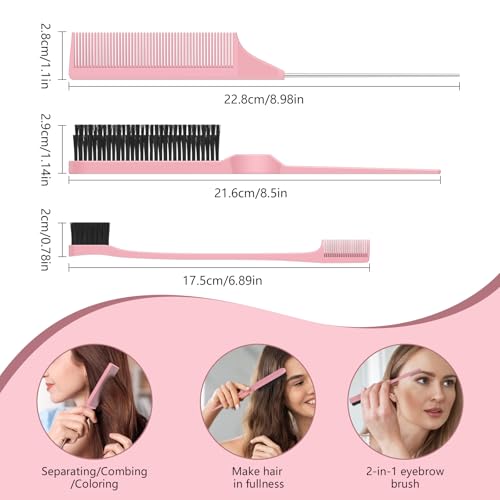 Curl Defining Brush, Curly Hair Brush, Slick Back Hair Brush, For Combing and Shaping Curls in All Hairstyles to Reduce Pulling (Pink) - color: Pink