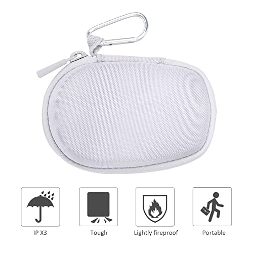 co2CREA Hard Case for Logitech MX Anywhere 3S/3/2S/2 Mouse, Pale Grey | Compact Performance Mouse Compatible, Protective EVA Carrying Storage Bag with Shockproof Foam Cushion and Carabiner - color: Pale Grey Case