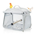 Small Bird Carrier Bag, Portable Travel Parrot Parakeet Carrier Cage with Perch and Easy Clean Tray, Lightweight Bird Backpack for Vet Visit Shopping and Outdoor Adventure - size: 12.0"L x 12.0"W x 11.0"H