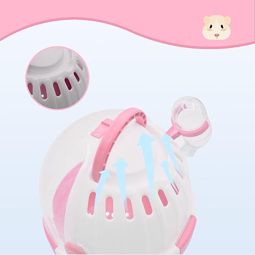 Hamster Carrier Cage Portable Cages Small Animals Carry Travel Case with Water Bottle Plastic Breathable Guinea Pig Outgoing Cage for Dwarf Hamster Ferret Chinchillas Hedgehog (Pink) - color: 【Pink】