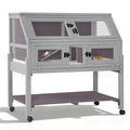 Large Guinea Pig Cage with Wheels, Anti-Chew Metal Frame Lamp, Deep Leakproof Pull-Out Tray, Spacious Habitat for Hamsters, Rats, Chinchillas, Ferrets - color: Light gray