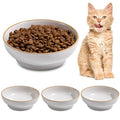 Cat Bowl, Ceramic Small Pet Bowl Pack of 3, Dishwash Safe Pet Food and Water Bowl Dishes for Small Dog, Fat Faced Cat, Kitten, Rabbits Puppy Birds(Safe Food-Grade Ceramic), White - color: White