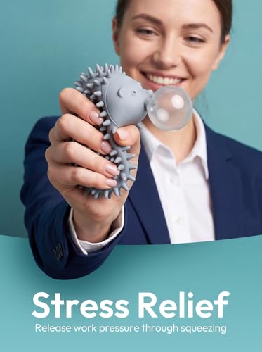 AZALEA Hedgehog Squeeze Toys, 2 Pack Spiky Fidget Stress Balls for Ages 12+ | Includes 2 cute spiky hedgehog squeeze toys with 15LB and 25LB resistance for fidget play, sensory fun, desk breaks and gifts