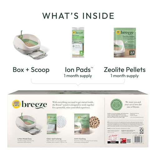 Purina Tidy Cats Breeze, Litter Box System Kit with Pellets & Pads - color: Green, size: 7.8 Pound (Pack of 1)
