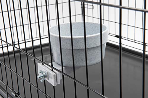 Lixit® Kennel Cage Food or Water Bowl, Non Spill Hanging Removable Dog Crate Bowls, Carrier Water-Food Bowl for Dogs or Cats, Attaches to Cages for Feeding and Drinking, Gray, 20 Oz (Pack of 6) - size: 20oz (Pack of 6)