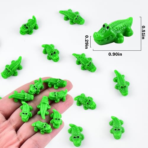 60 Pieces Mini Crocodile Animals Tiny Resin Animals for Dollhouse Fairy Garden Landscape Aquarium Party Decorations - style: Crocodile