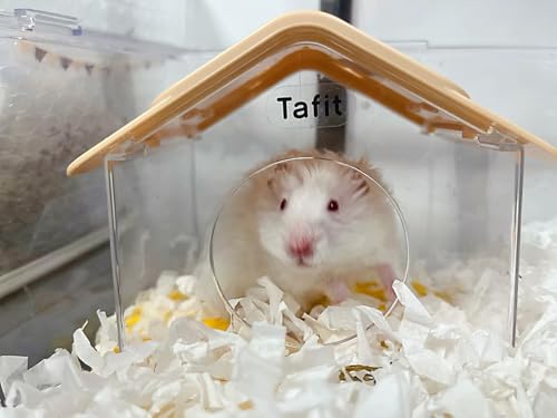 TUTU&LELE Starry Sky Hamster Hideout with Plush Cushion for Dwarf Hamsters (Coffee) - color: Coffee