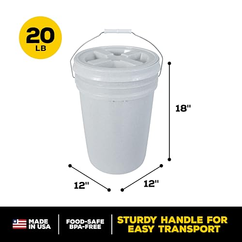 Gamma2 Vittles Vault Dog Food Storage Container, Up to 20 Pounds Dry Pet Food Storage, Made in USA | Made in USA, airtight seal keeps dry meals fresh and pests out, durable pantry bin for medium sized bags, easy scoop access - size: 20 Pound
