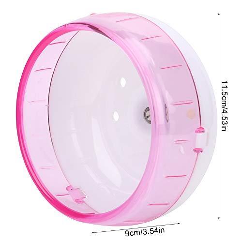 Hamster Running Wheel, Silent Plastic Exercise Roller Running Toy for Small Pets Cage Pink 4.53 Inch 1 Pack