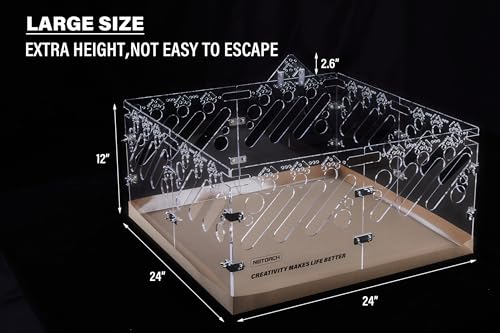 Acrylic Guinea Pig Cages - 2x2ft Small Animal Cage | DIY Extendable | Easy-to-Clean Disposable Bottom (Without Lid) - color: 2x2 ft Cage