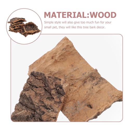 Beavorty 10Pcs Reptile Tree Bark Decor Natural Cork Bark Platform for Lizards Spiders Hamsters Reptile Habitat Climbing and Resting Basking Terrace 3.93X3.54X0.19In