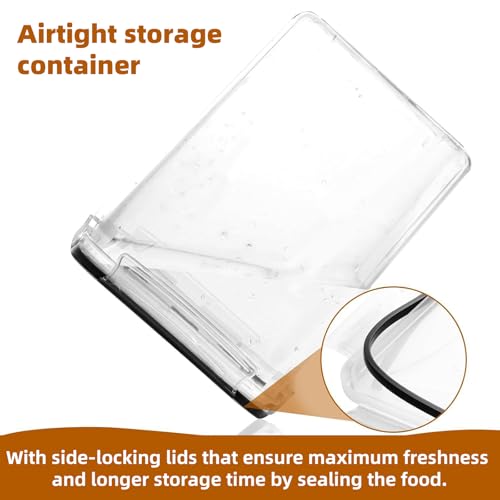 4pc 5.2L Large Airtight Plastic Canisters with Lids, Cups & Labels | 4pk 5.2L airtight containers block moisture. Stackable bins fit rice, flour and all baking pantry supplies - size: 4 pcs(5.2L)