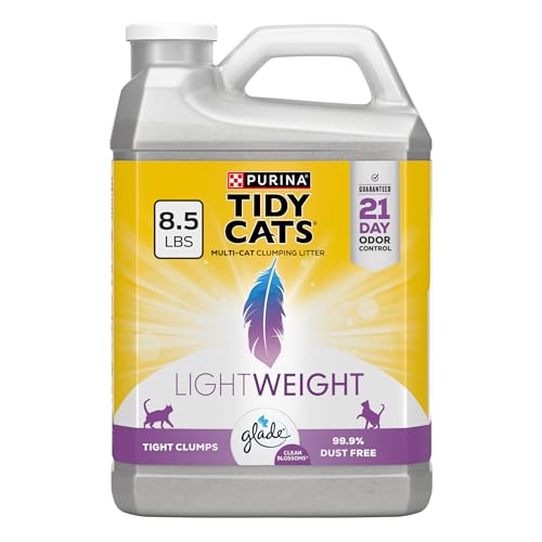 Purina Tidy Cats LightWeight, Low Dust, Clumping Cat Litter Odor Control, LightWeight Glade Clean Blossoms Multi Cat Litter - 8.5 Pound (Pack of 1) - color: Other, size: 8.5 Pound (Pack of 2)