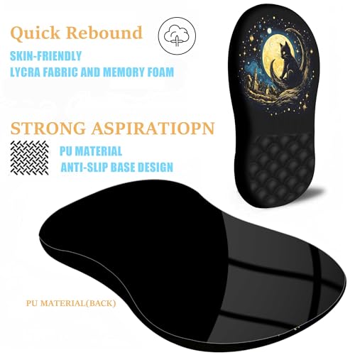 Ergonomic Mouse Pad Wrist Support with Massage Design,Cute Cat Wrist Rest Pain Relief Mousepad with Memory Foam,Mousepad for Wireless Mouse - color: M-01