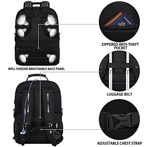 Travel Laptop Backpack,Extra Large 18.4 inch Gaming Laptop Backpacks,Big Capacity TSA Friendly RFID Anti Theft Pocket College Heavy Duty Computer bag for Women Men - color: Blue