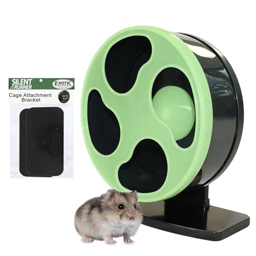 Silent Runner- 9" Regular - Exercise Wheel + Stand + Cage Attachment (Glow in the Dark) - color: Glow in the Dark