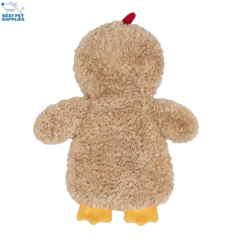Best Pet Supplies Interactive Squeaky Dog Toy - Baby Chicken, Khaki | Stuffing Free Body, Soft, Squeaks & Crinkles, No Mess, Perfect for Moderate Chewers, Toss and Fetch Play - color: Crinkle Chicken (Khaki), size: Large