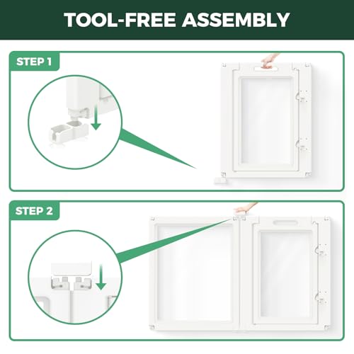 FXW AuraSpace Clear Acrylic Indoor Dog Playpen, 35" H, 8 Panels, White | Open View, Modern Home Fit, No Climbing Bars, Tool-Free Setup, For Medium Dogs - color: White, size: 35"H