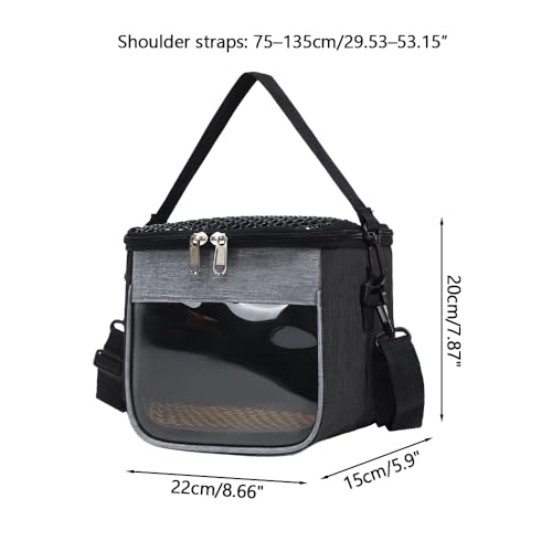 Small Animal Carrier Bag, Portable Pet Travel Bag with Shoulder Strap & Removable Mat for Hamsters Sugar Gliders Flying Squirrel