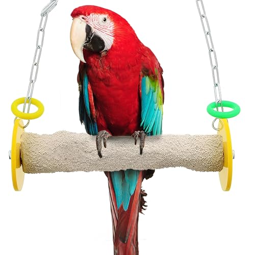 Sweet Feet and Beak Roll Bird Swing, X-Large, Outdoor Pedicure Perch, Yellow - color: Yellow, size: 11.5" XLarge