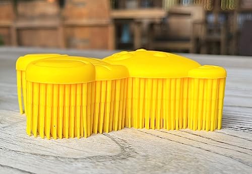 Premium Sensory Brush for Kids or Autism,Soft Silicone Body Scrubber,2 in 1 Sensory Room Occupational Therapy Sensory Brushes,Silicone Loofah,Pets Shower Brush Bath Brush Shampoo Brush(Bear-Yellow) - color: Bear-yellow
