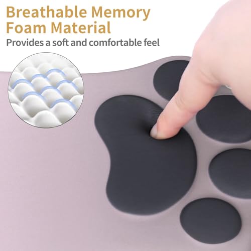 L-SPOUTTO Ergonomic Mouse Pad with Wrist Rest,Cute Cat Paw Mousepad Wrist Support,Comfortable Massage Design Computer Pain Relief Mouse Pad with Non-Slip PU Base for Desk Laptop Gaming,Gradual Brown - color: Gradual Brown