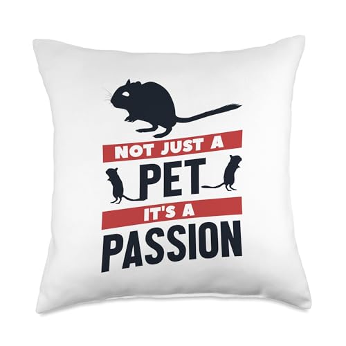 Not Just A Pet It's A Passion Shrub Rat Common Degu Throw Pillow - size: 18x18