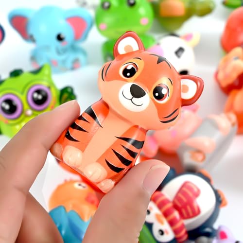 24PCS Party Favors for Kids, Animal Squishy Toys, Goodie Bag Pinata Fillers, Safari Wild Birthday Decorations, Treasure Chest Classroom Prizes,Easter Halloween Christmas Stocking Stuffers Gifts - style: Animal