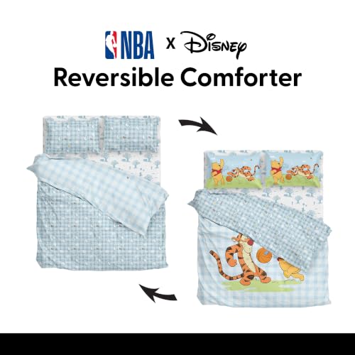 Northwest Disney Winnie The Pooh Funny Friends Full Comforter Set 5 Piece Reversible Design Ultra Soft Fade Resistant Microfiber Kids Bedding Set Officially Licensed - color: Winnie Full