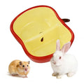 Hamster Food Bowl Ceramic, Cute Apple Pear Banana Shape Small Pet Feeding Dish, Easy to Clean Anti Flipping Guinea Pig Hamsters Food and Water Bowl, Small Animal Bowls for Dwarf, Parrots (Apple) - color: Apple
