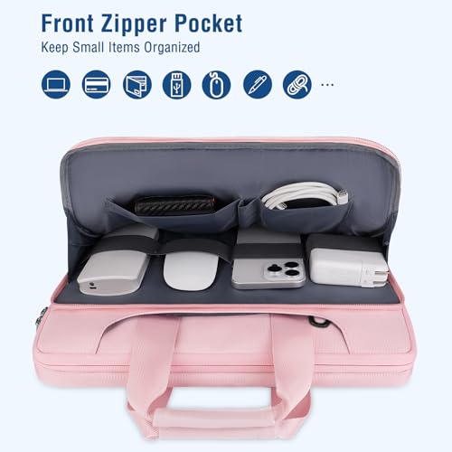 MOSISO 360 Protective Laptop Bag 13.3 inch, 13-14 inch Computer Bag | Compatible with MacBook Air 13 inch/Pro 13 /Pro 14, HP,Dell,Notebook, Laptop Carrying Case with Strap&Handle, Pink - color: Pink, size: 13.3 inch