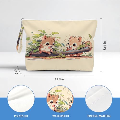 ENGVZ Wet Dry Bag, Waterproof Travel Pouch, Large Zipper Bag For Swimsuits, Diapers, Toiletries, Makeup, Women And Girls Cute Squirrel Friends - color: Cute Squirrel