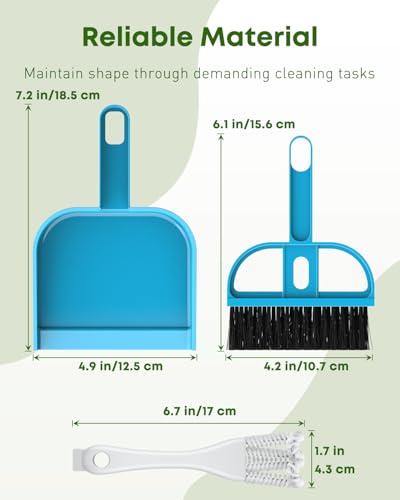 Pawfly 3 Pcs Bird Cage Cleaner Brush with Shovel, 2-in-1 Bird Cage Cleaning Brush Set, Bird Poop Remover for Perches, Kennels & Small Animal Cages, Bird Cage Accessories, Bird Droppings Removal Brush - color: Blue