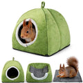 Squirrel Hideout Nest, Washable Hedgehog Bed & Hideaway House, Cozy Warm Fleece Hut for Hamster Ferret Rabbits and Other Small Animals Cage Supplies Warm House