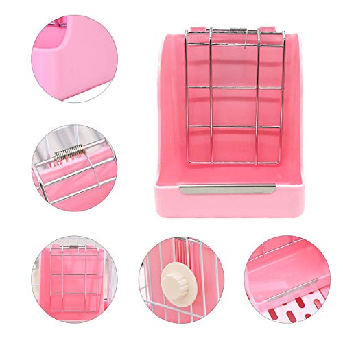 Litewoo Rabbit Hay Feeder, Small Animal Food Dispenser for Guinea Pigs | 3.54x5.7x7.09 inch, food-grade PP plastic, chew-resistant, pink, hay feeder, for rabbits/guinea pigs/chinchillas/hamsters - color: A / Pink