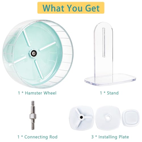 Foraineam Hamster Wheel Silent Hamster Exercise Wheels, 7.5 Inch Quiet Spinner Hamster Running Wheels with Adjustable Stand for Hamsters Gerbils Mice Or Other Small Animals