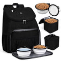 BAGLHER丨Dog Travel Bag, Airline Approved Pet Supplies Backpack, Dog Travel Backpack Accessories Set with 2 Silicone Collapsible Bowls and 2 Food Baskets. Black - color: Black-A
