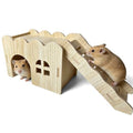 Hamster Hideout Wood Hamster House Rat Hide with Ladder for Syrian Hamsters | Detachable,Box Packaging,for Syrian Hamsters Dwarf Gerbil Mouse,Hamster Stuff Hamster Enrichment,Hamster Cage Accessories