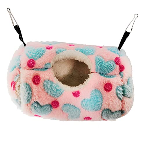 Litewoo Sugar Glider Sleeping Pouch Small Animal Hammock, Hanging Bed Warm Cotton Nest for Rat Hamster Gerbil Sugar Glider Chinchilla Squirrel Guinea Pig (Pink) - color: Pink