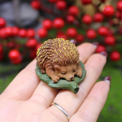 3 pcs Hedgehogs Turtle Statue Stump Sculpture,Fairy Wild Garden Decor Supplies, Cute Outdoor/Indoor Garden Ornament for Patio, Yard, Flower Bed, Home Decoration